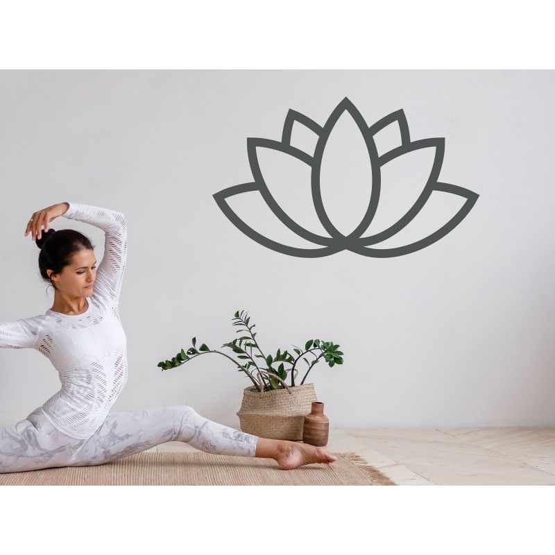 Lotus (Kontur) - Styrka, Skönhet, Upplysning - Väggdekal